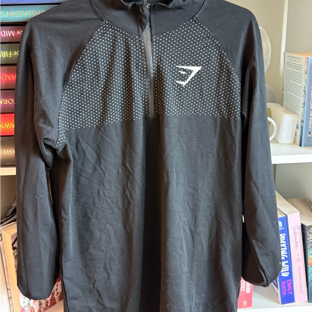 Gymshark Black Dotted Half-Zip Top